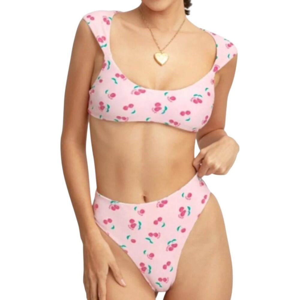 Blackbough Reversible Cherry Bikini Set Womens Small